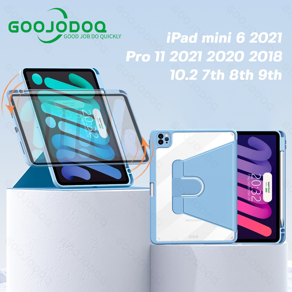 GOOJODOQ Bao Đựng Bút Chì Xoay 2021 Độ Cho iPad Mini 6, iPad Pro 11 2020 Air 4 10.2, iPad 360 Thế Hệ Thứ 7 Thứ 8 Thứ 9