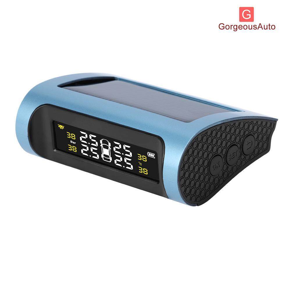 GorgeousAuto โซลาร์tpms รถการตรวจสอบแรงดันยางรถยนต์ 4 เซ็นเซอร์ภายนอก