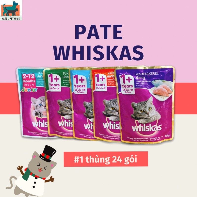 Pate whiskas cho mèo gói 80gr