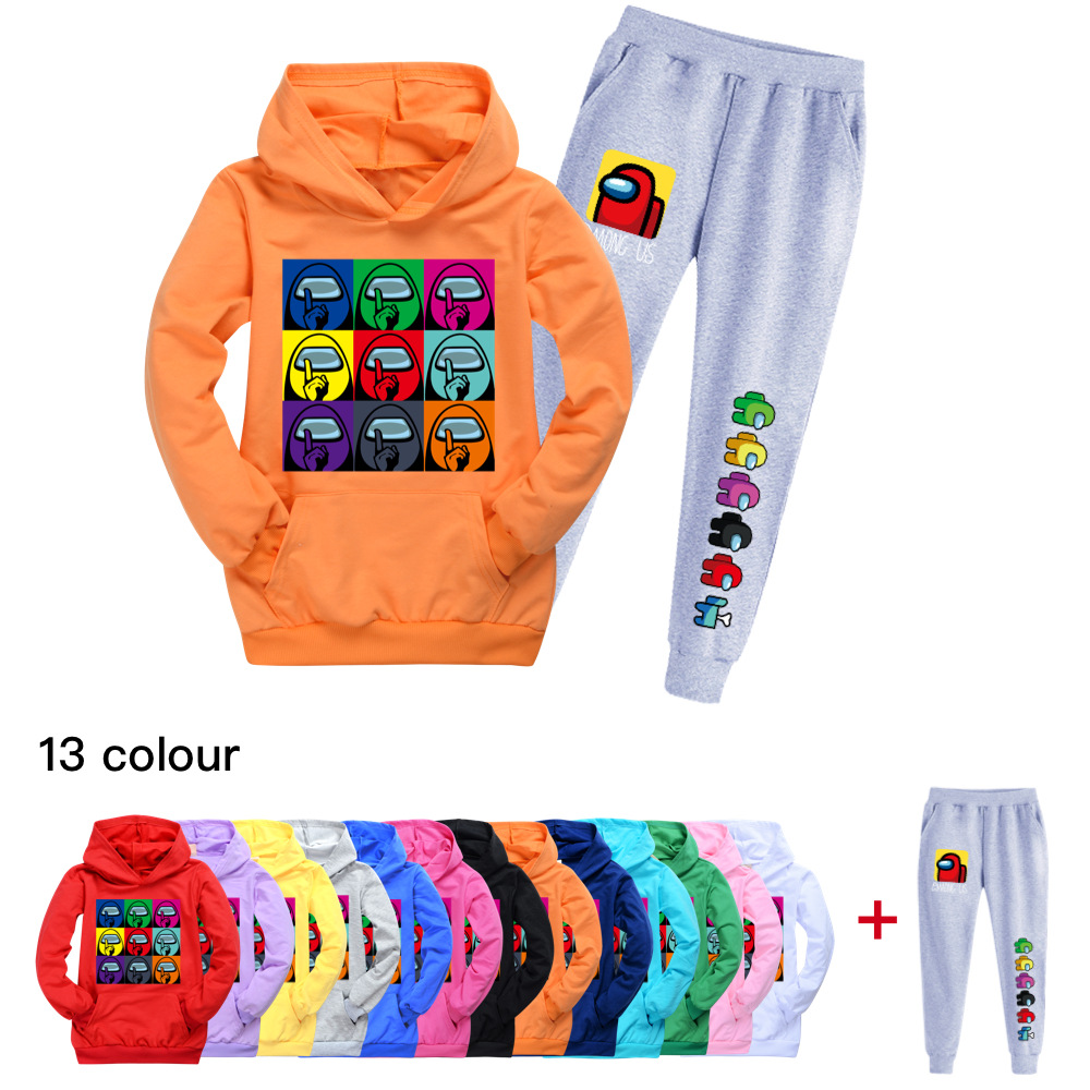 Among Us Childrens Clothing Set Cute Girl's Cotton + Polyester Hooded Sweater Joggers Autumn Hoodie and Pants Set for Girls Boys Printed Long Sleeve 0000 ราคา  496 บาท*ส่งฟรี