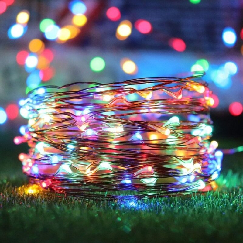 Chế độ đèn 10m/20m/30m 100led/200led/300led, với đồng chuỗi năng lượng mặt trời dây 8