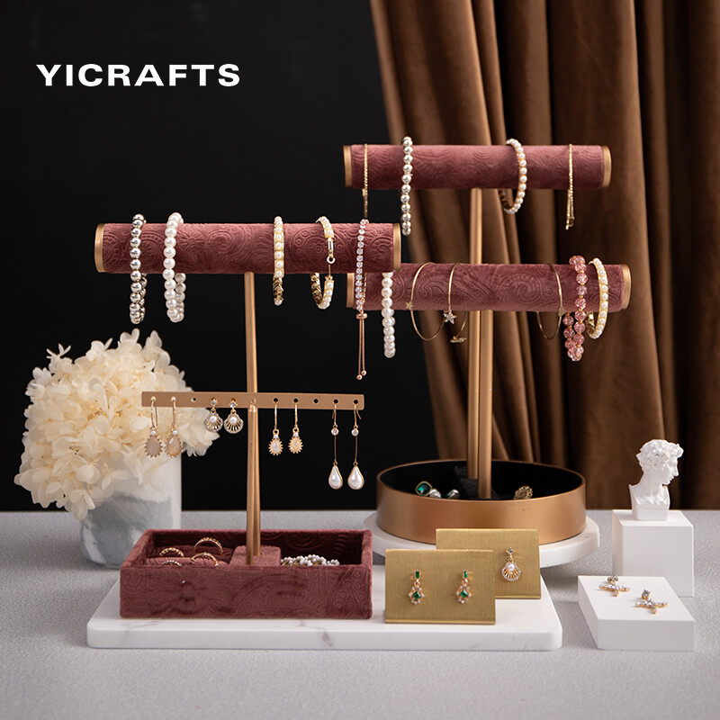 Kệ Trưng Bày Trang Sức Yiccraft Bộ Giữ Vòng Tay Màu Tím Vải Flanen Giá Trang Sức Vòng Tay, Vòng Đeo Tay, Đồng Hồ, Hoa Tai, Nhẫn Cửa Hàng Sáng Tạo