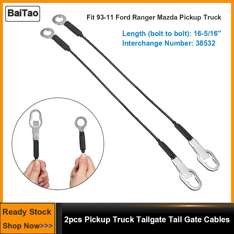 2 Dây Cáp Cổng Đuôi Xe Tải Bán Tải, Cho 93-11 Ford Ranger Mazda