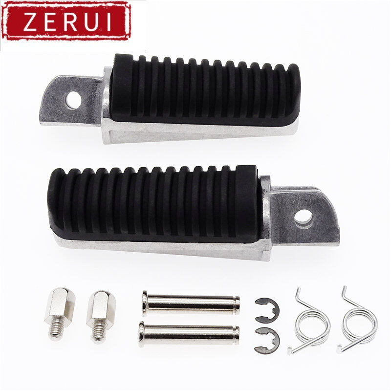 ZR For Motorcycle Front Footrests Anti-Slip Foot Rest High Quality Aluminum Alloy Rubber Foot Pegs Moto Accessories For Yamaha FJR1300 FZ1 FZ6 FZ6R FZ400 XJR 1200 1300