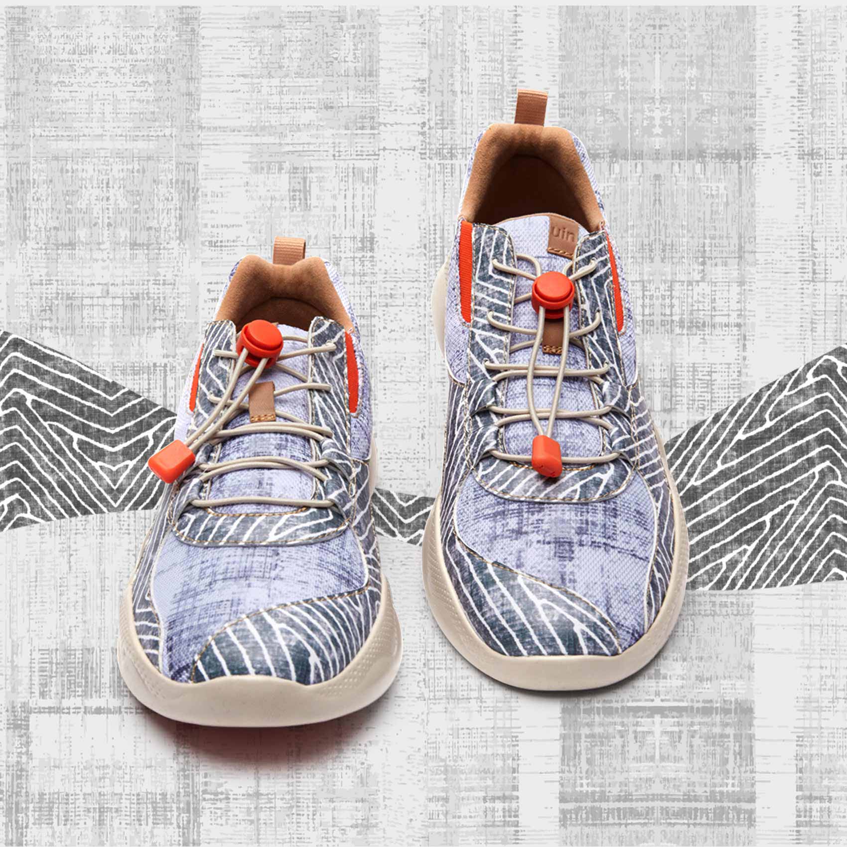 UIN Men's Shoes Art Casual Travel Shoes Art Painted Sneakers Fading-Grey ราคา 6,420 บาท*ส่งฟรี