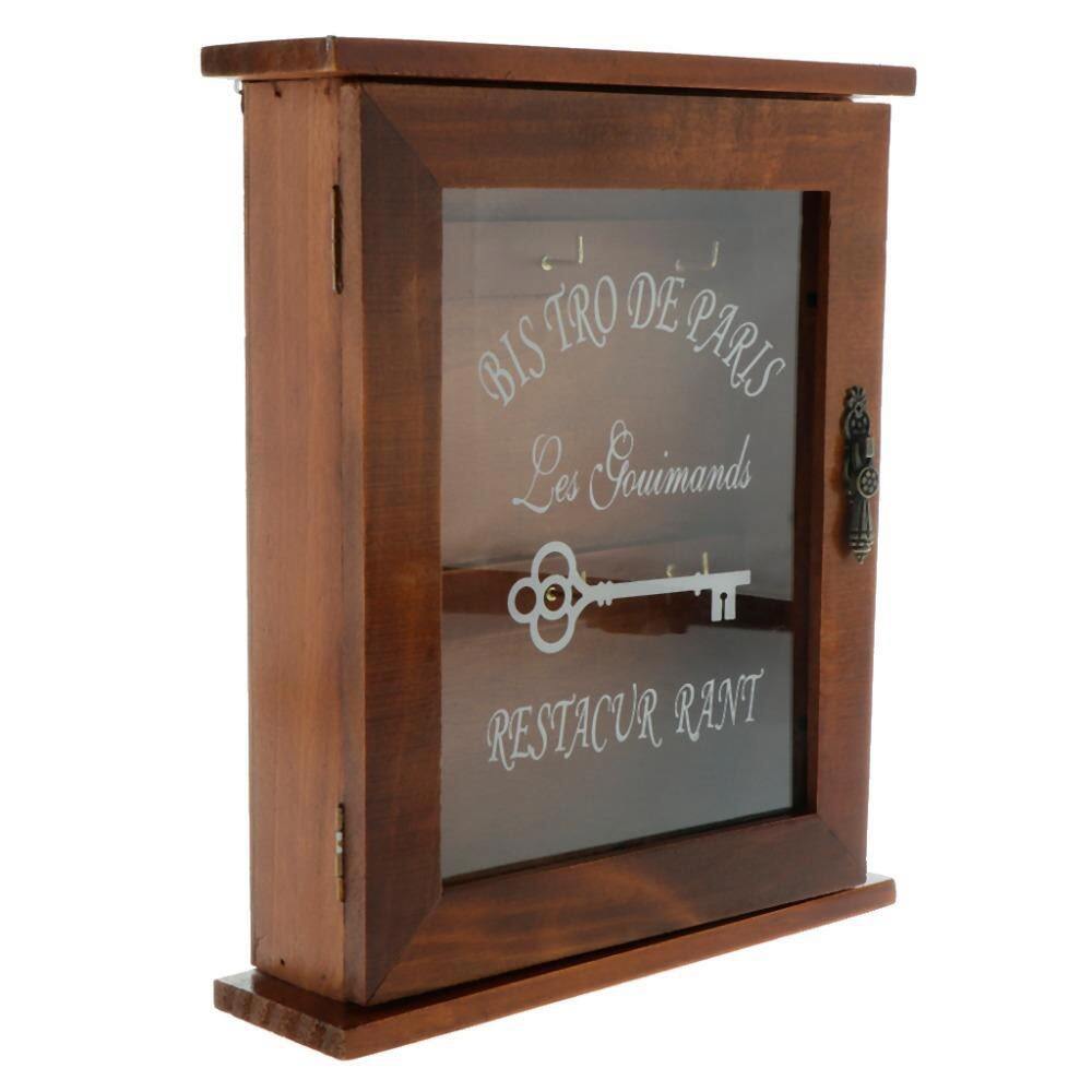 Bằng gỗ chính Tủ lưu trữ hộp móc treo chìa khóa với móc treo Hộp chìa khoá trang trí nội thất Móc Tr