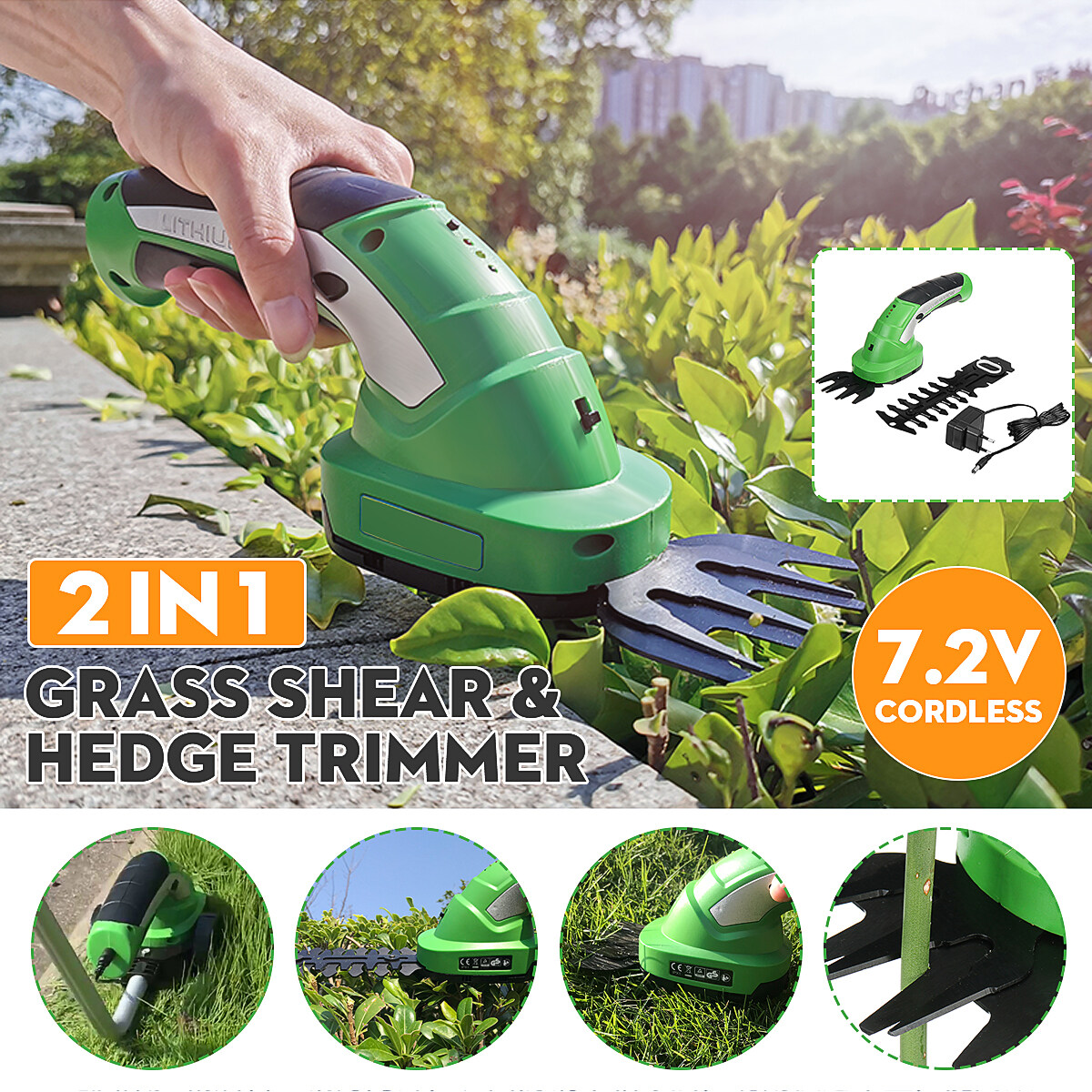 Generic 2 In 1 Cordless Rechargeable Grass Shear Lawn Mower Garden