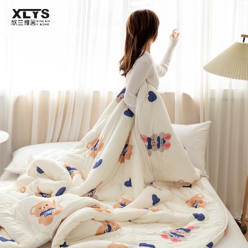 XINLANYASHE Quilt 6 feet, 5 feet, cartoon pattern, cartoon pattern quilt, quilt blanket, thick blanket, size 150*200/200*123cm Good quality quilts, duvets, large blankets, soft, comfortable, thick, soft, lightweight models. ราคา 506 บาท*ส่งฟรี
