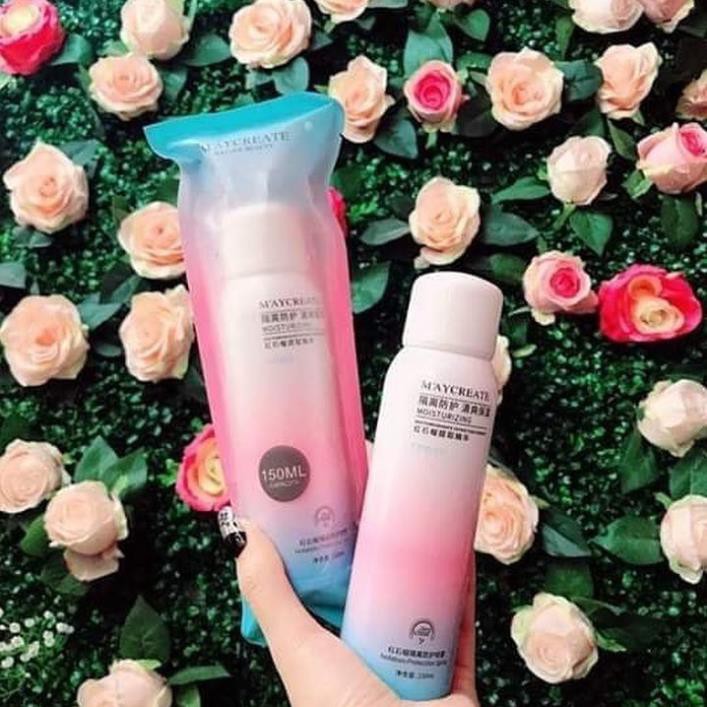 Kem chống nắng dạng xịt,Xịt chống nắng Maycreate nâng tone da hàng