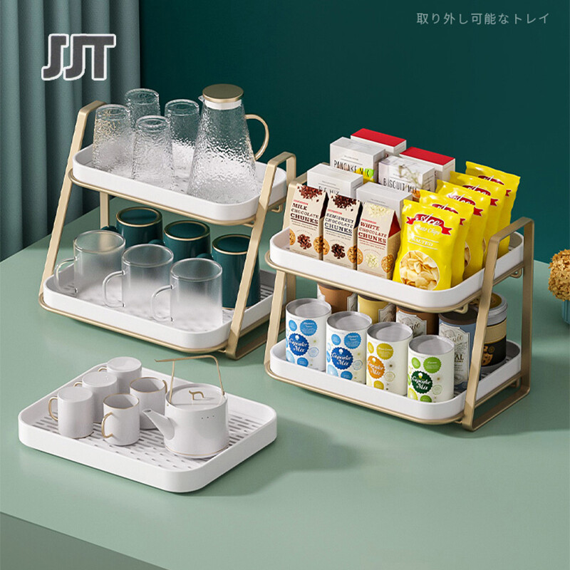 JJT giá lưu trữ tách trà hộp lưu trữ cốc cà phê khay đựng tách trà chống bụi kệ để ly giá úp bát đĩa, giá úp bát đĩa, khay úp bát đĩa 2 tầng Giá thoát nước bằng thép không gỉ cho nhà bếp kệ bếp kệ sàng giá để bát đĩa bằng thép không g
