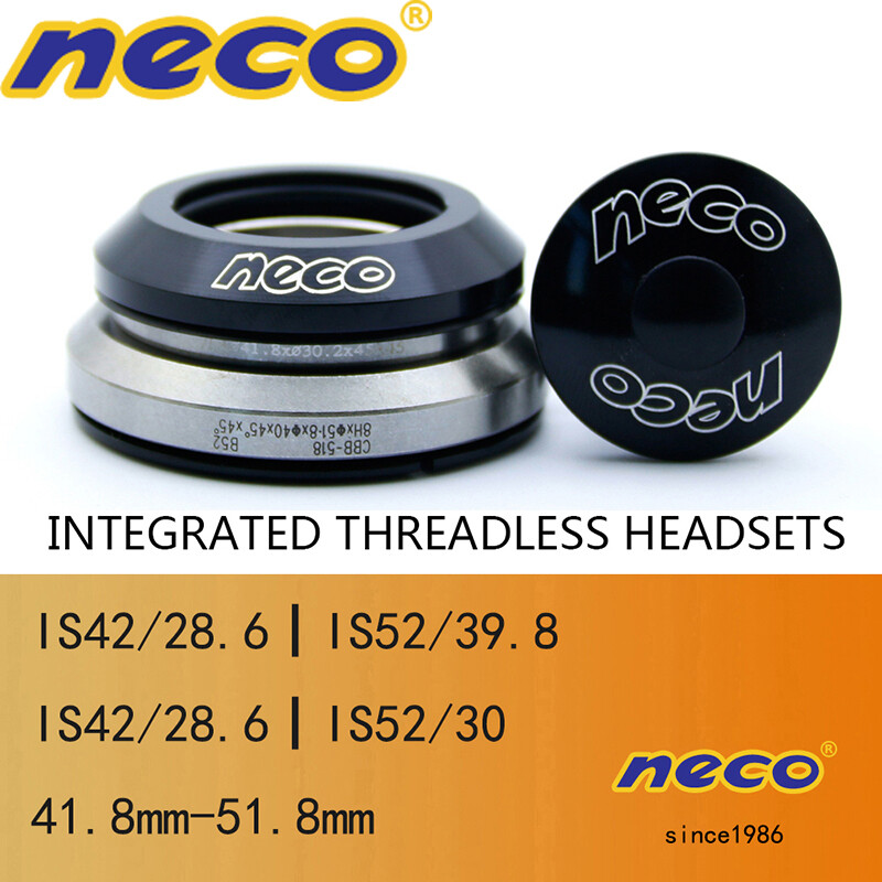 Neco Headset Bearing Integrated 1 1/2 Tapered Straight Fork 41.8 42 52 51.8 MM Fixed Gear MTB Road Bike Headset