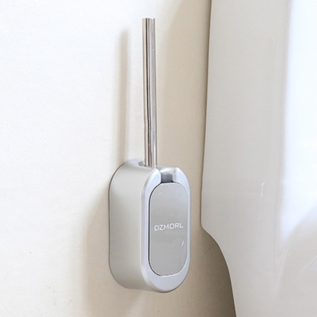 【A PRETTY】℗✼ Wall Mounted Toilet Brush Lavatory Stainless Steel Handle Bristles Soft Have Strong Cleaning Force Bathroom Tool