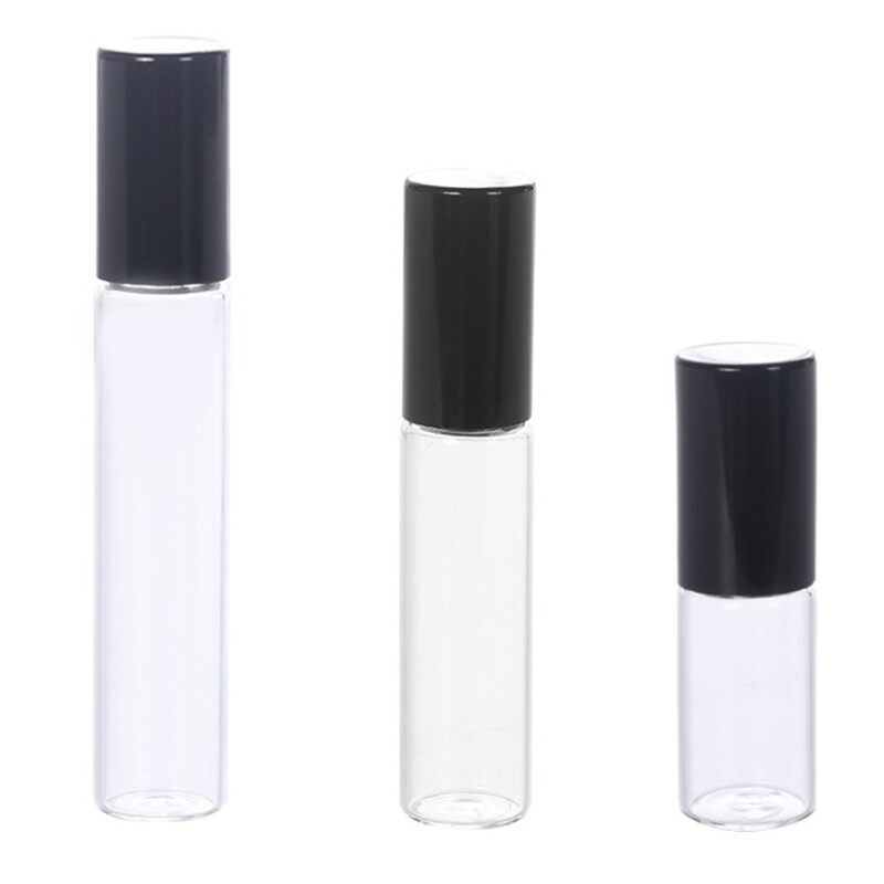 1pcs Aromatherapy Stainless Perfumes Steel Balls Bottles With Oils Roller 3/5/10ml Glass