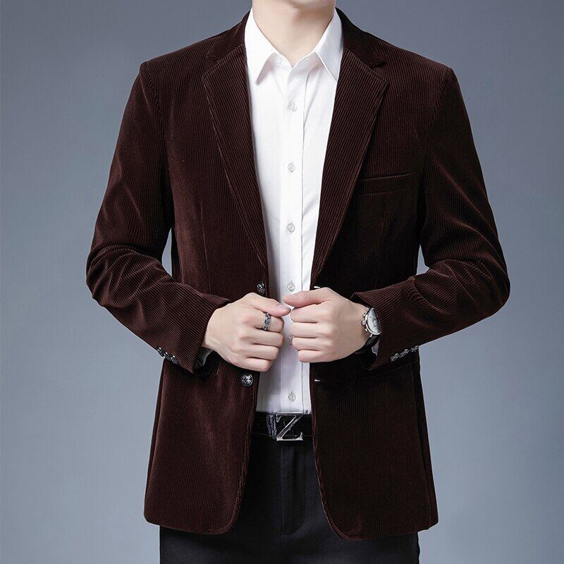 Áo khoác nhung kẻ mùa xuân đám cưới áo khoác dạ áo khoác nam áo khoác vest thường ngày thời trang áo khoác blazer công sở cho nam dj sân khấu trang phục homme