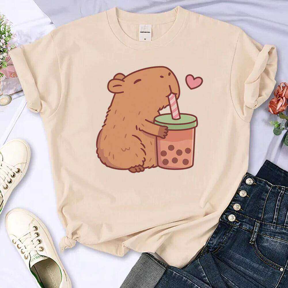 Capybara Áo Thun Nữ Áo phông Harajuku quần áo Y2K