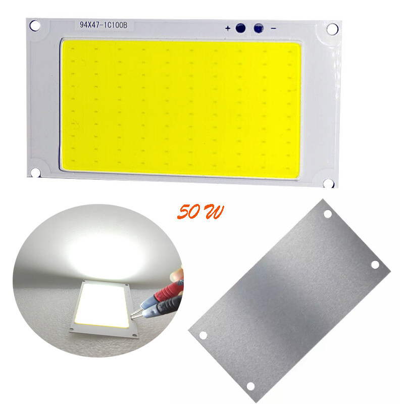 ERANPO 94*47Mm 50W COB LED Dải Ánh Sáng Công Suất Cao Chip Đèn 6000K Trắng DC 3V 3.7V