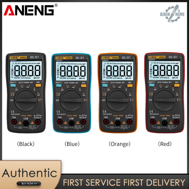 Aneng an8002 6000 đếm true rms đồng hồ vạn năng kỹ thuật số đa chức năng vôn kế ampe kế đồng hồ vạn năng mini cầm tay đo độ chính xác cao nhiệt độ điện áp ac/dc điện trở dòng điện ac/dc máy kiểm tra điốt chu kỳ nhiệm vụ tần số điện dung