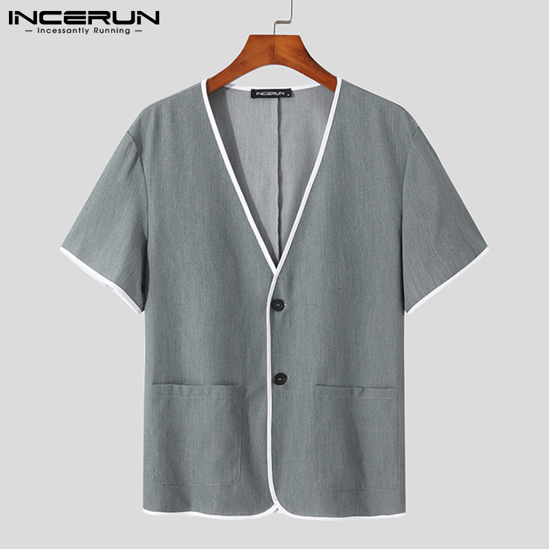 Medussa incerun áo khoác cardigan tay ngắn retro cho nam áo khoác rộng thường nhật áo sơ mi