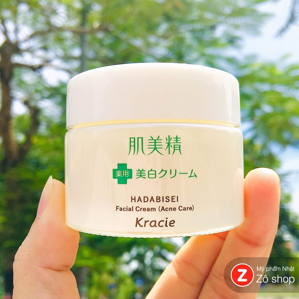 Kem dưỡng giảm mụn - dưỡng trắng - Kracie Hadabisei Facial Cream (Acne Care) (50g)