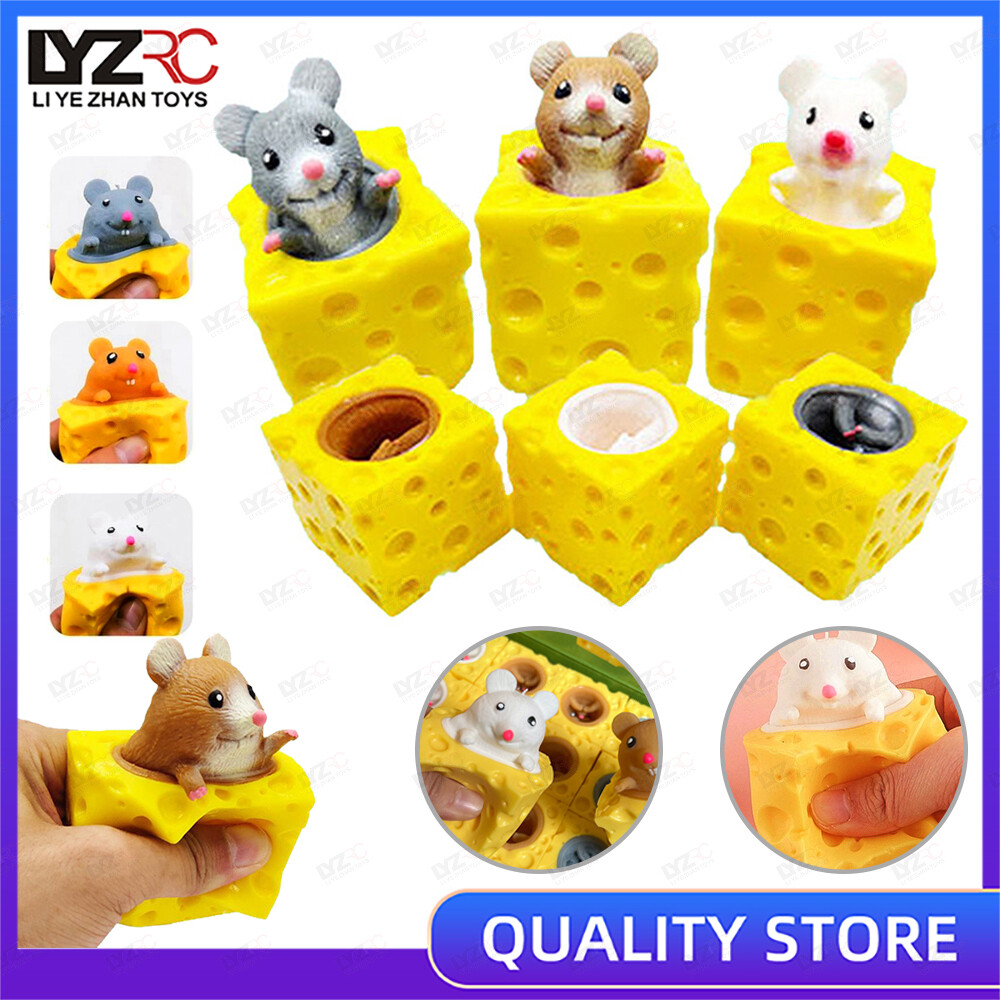 LYZRC Đồ Chơi Chuột Động Vật Dễ Thương Đồ Chơi Cốc Chuột Bóp Mềm Giảm Căng Thẳng Đồ Chơi Chuột Phô Mai Bóp Bóp Bóp Giảm Áp Lực Cho Trẻ Em