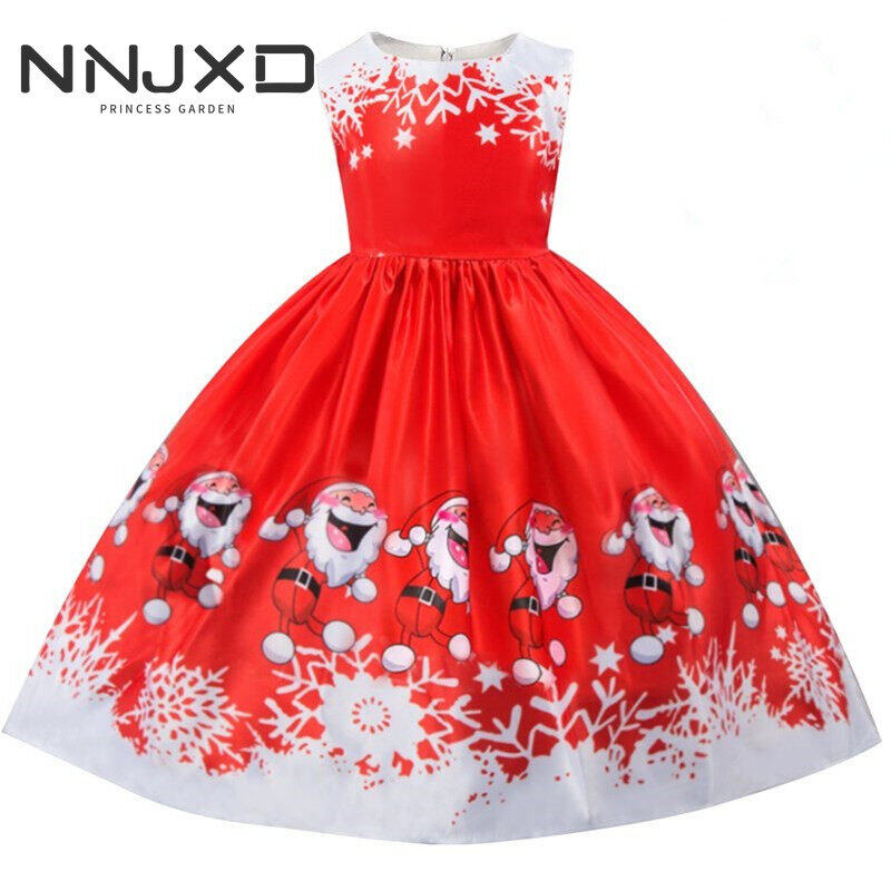 NNJXD Girl Clothes 4-10 Years Baby Girl Dress Skirt Red Christmas Dress