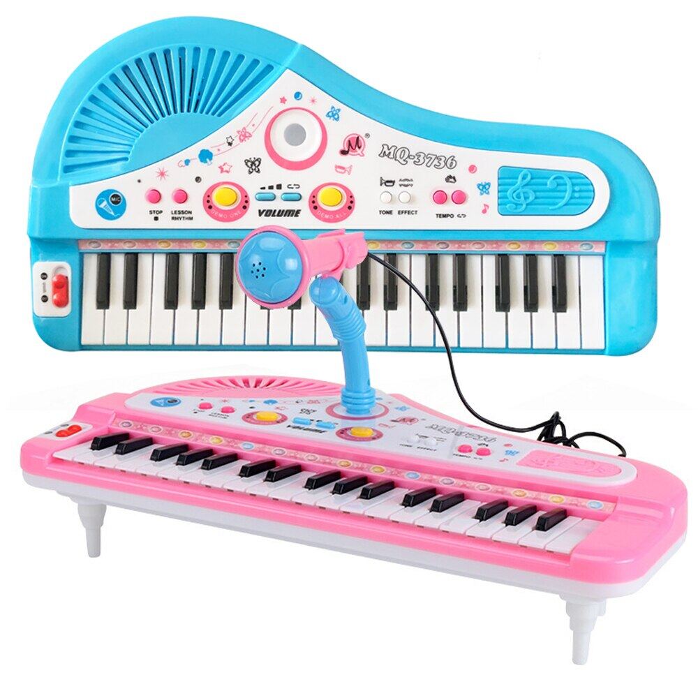Trẻ Em Đồ chơi âm nhạc bàn phím đàn piano Đồ Chơi 37 Phím Màu Hồng âm nhạc