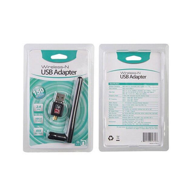【Worth-Buy】 Wifi mạng không dây Thẻ Ăng-ten Wifi USB 2.0 150m 802.11 B/g/n rtl8188 Bộ chuyển đổi USB wifi không driver cho PC desklaptop
