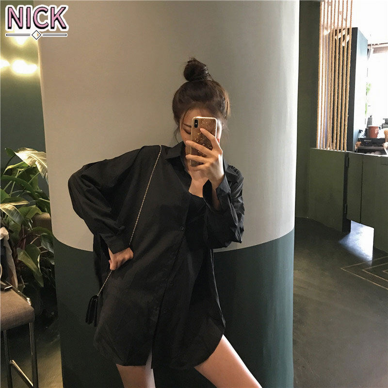 Áo sơ mi sọc nick cho nữ, áo sơ mi dài tay thường ngày dáng rộng phong cách hàn quốc mới