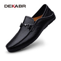 DEKABR Size 35-49 Luxury Men Loafers Soft Moccasins Summer High Quality Casual Genuine Leather Mens Shoes