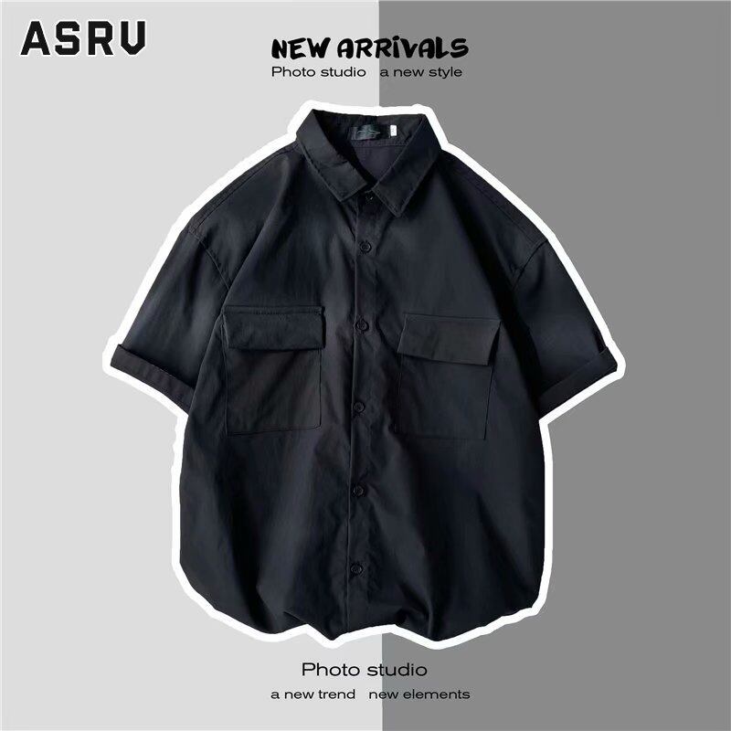 ASRV Men's summer fashion short sleeve shirt casual loose cargo shirt ราคา 141 บาท*ส่งฟรี