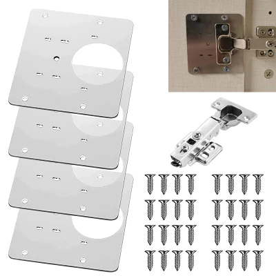 Easy Mount Concealed Cabinet Sprung Door Hinges Hinge Repair Brackets Kit Includes Fixing Screws (1)