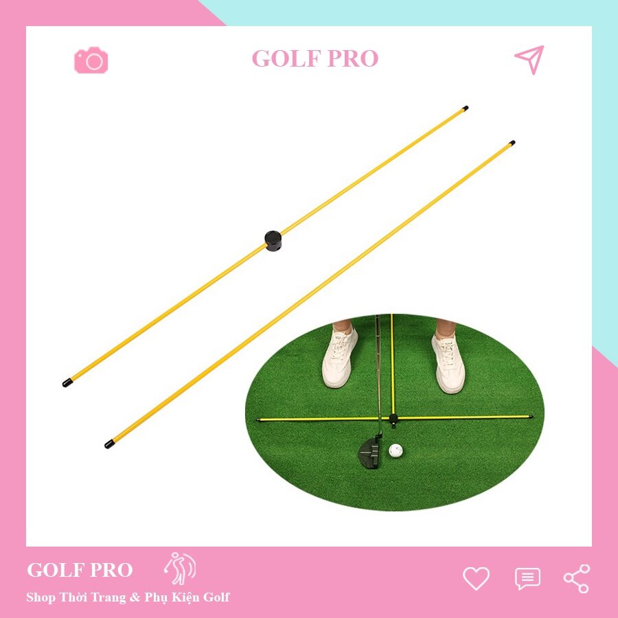 Que định hướng golf tập swing và put chỉ hướng bóng chỉnh tư thế lưng chuẩn dụng cụ tập golf tại nhà QH001
