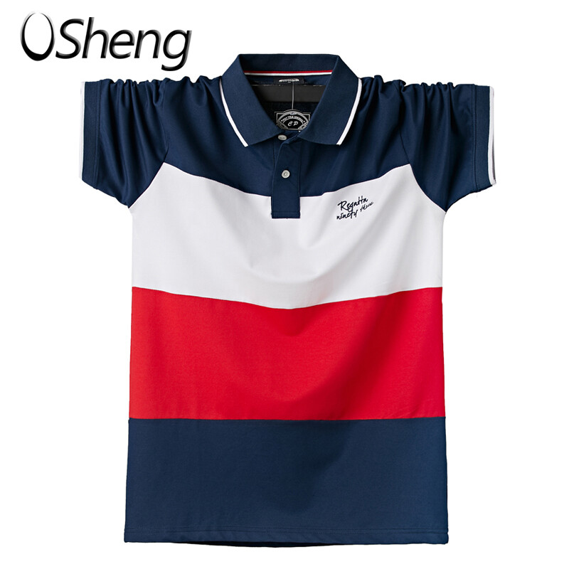 Vsheng 2020 Cỡ Lớn Polo T Áo Sơ Mi Cho Nam Giới M Để 6XL Khâu Màu Sắc Sọc Cỡ Lỡn Cổ Áo Tay Ngắn