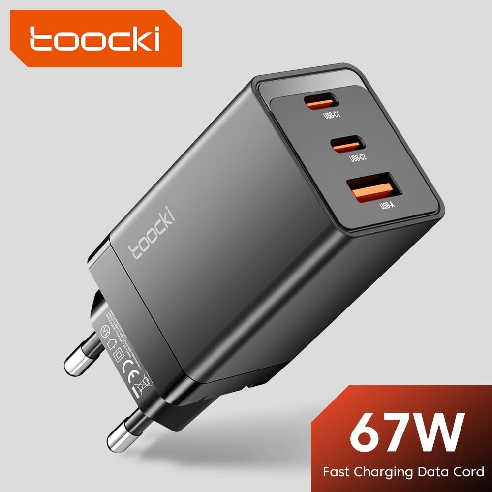 Toocki 67W/40W USB Type C GaN Charger PD QC 3.0 USB C Charger Fast CellPhone Charge Adapter For iPho