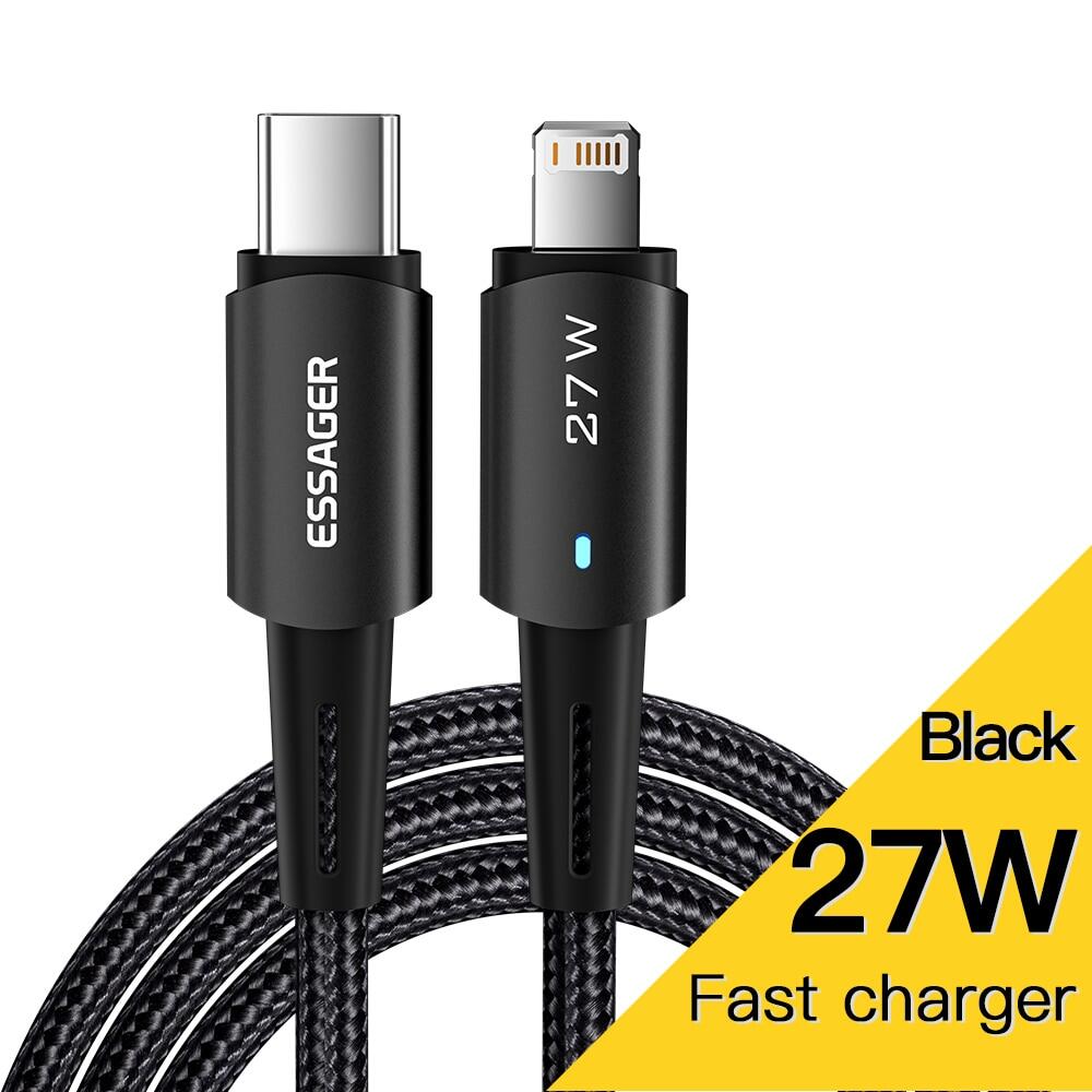 Essager USB C cáp cho iPhone 14 13 12 11 Pro Max XS 20W Cáp sạc nhanh Loại C Để Sét Ngày Dây Cho iPa