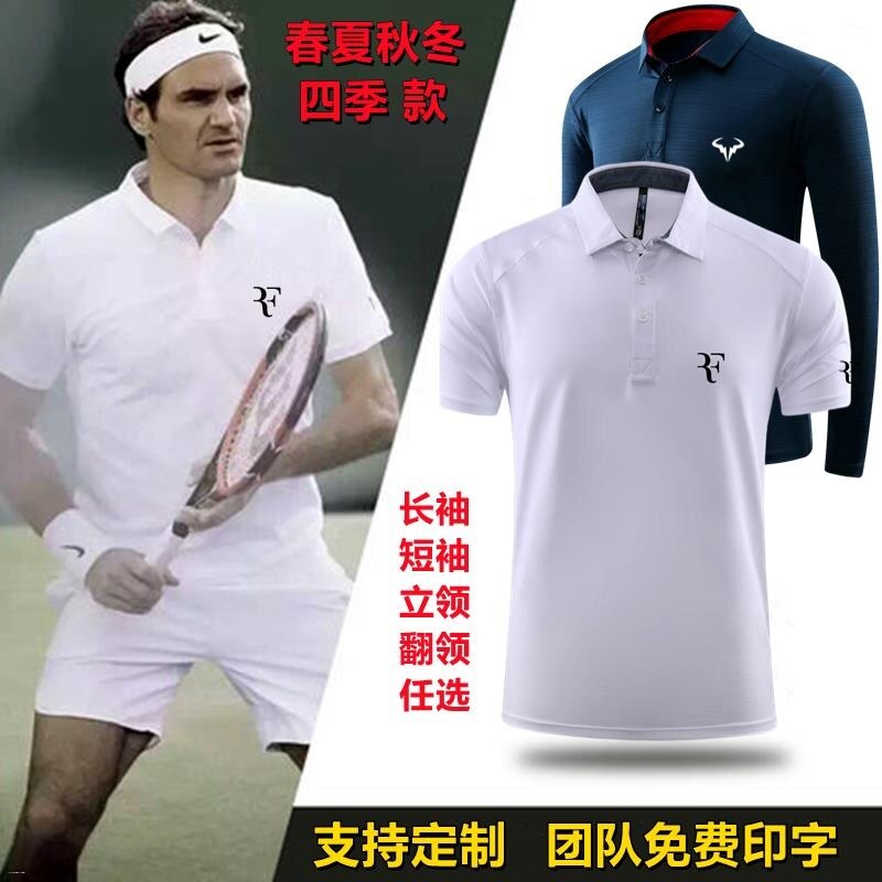 Quần áo tennis nhanh khô áo thun ngắn tay Nadal Federer Jr. Djokovic Polo thể thao áo chơi tennis tùy chỉnh