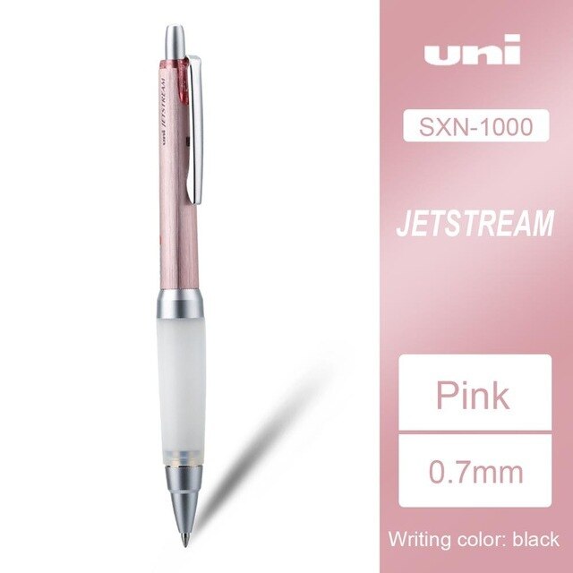 Japan Mitsubishi Uni Jetstream Ballpoint Pen - 0.7 Mm - Alpha Gel Grip Series Metal Body Antifatigue Writing Supplies SXN-1000