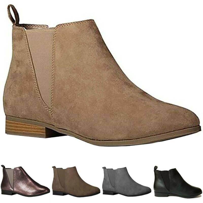 Kraiefs cod bốt cao đến mắt cá chân nữ chelsea, giày cao gót đế bệt da lộn trang trọng thông minh cho nữ