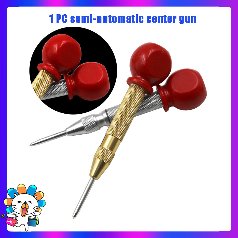 1 cái chốt bấm trung tâm tự động dụng cụ đánh dấu lỗ khởi động có lò xo dụng cụ đánh dấu vết lõm bằng gỗ, đồ gỗ công cụ mũi khoan