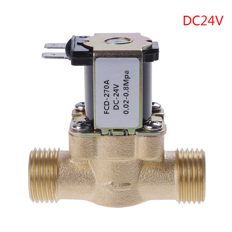 G1/2 ''van điện từ điện bằng đồng thau DC 12V 24V AC220V cho bình nóng lạnh bằng năng lượng mặt trời