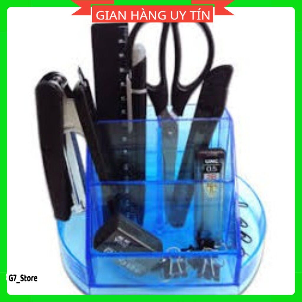 Hộp cắm bút xoay 360 độ mica/hộp đựng bút hình tháp