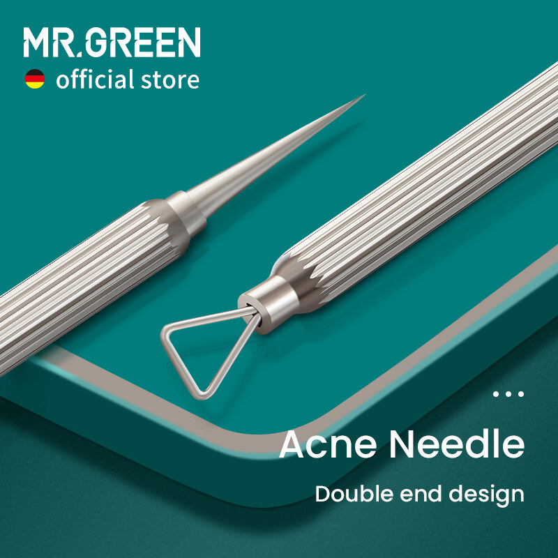 MR.GREEN Loại Bỏ Mụn Trứng Cá Kim Double-End Loại Bỏ Mụn Đầu Đen Chuyên Nghiệp Mụn Đầu Đen Popper Công Cụ Zit Extractor Chăm Sóc Da Mặt Làm Đẹp Da Mặt