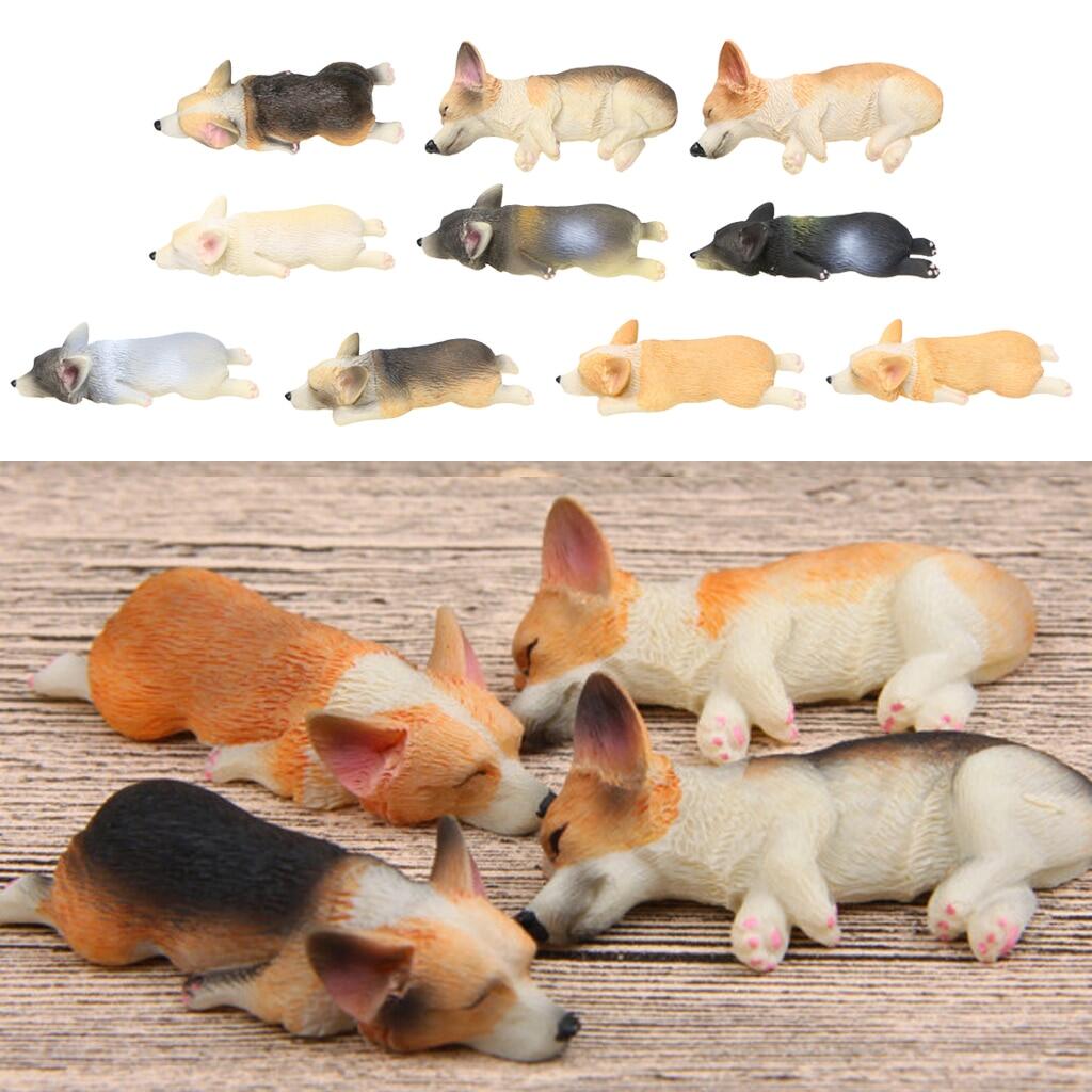 Various Miniature Lying Corgi Dog Ornament Flower Pot Figurine Terrarium Bonsai Home Garden Wedding Decor