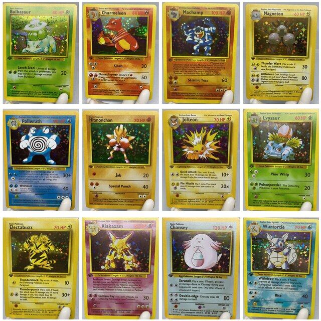 Thẻ Pokemon 12 Thẻ Thu Thập Tự Làm Charizard Pikachu Bulbasaur Ninetales Mewtwo Thế Hệ Đầu Tiên Phiên Bản 1966 Đồ Chơi Trẻ Em
