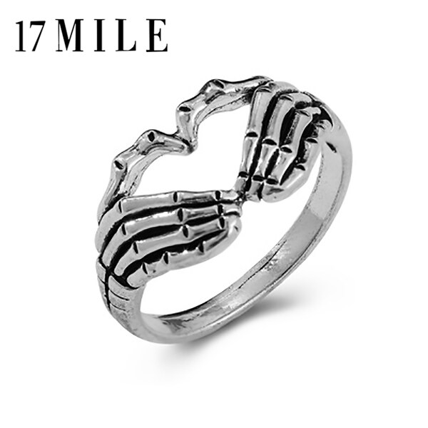 17MILE Retro trendy personality punk style ring hell ghost finger ring