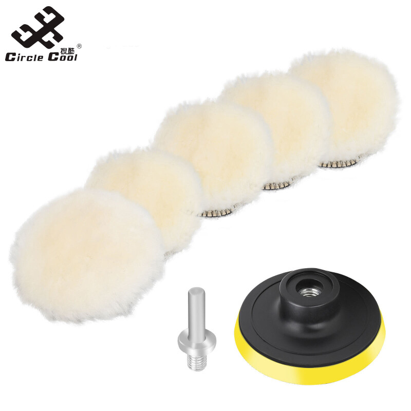 New season Circle Cool 7pcs 3 Inch Car Buffing Polishing Pads For Drilling Sponge Kit Waxing Foam Polisher Tool Combination Set