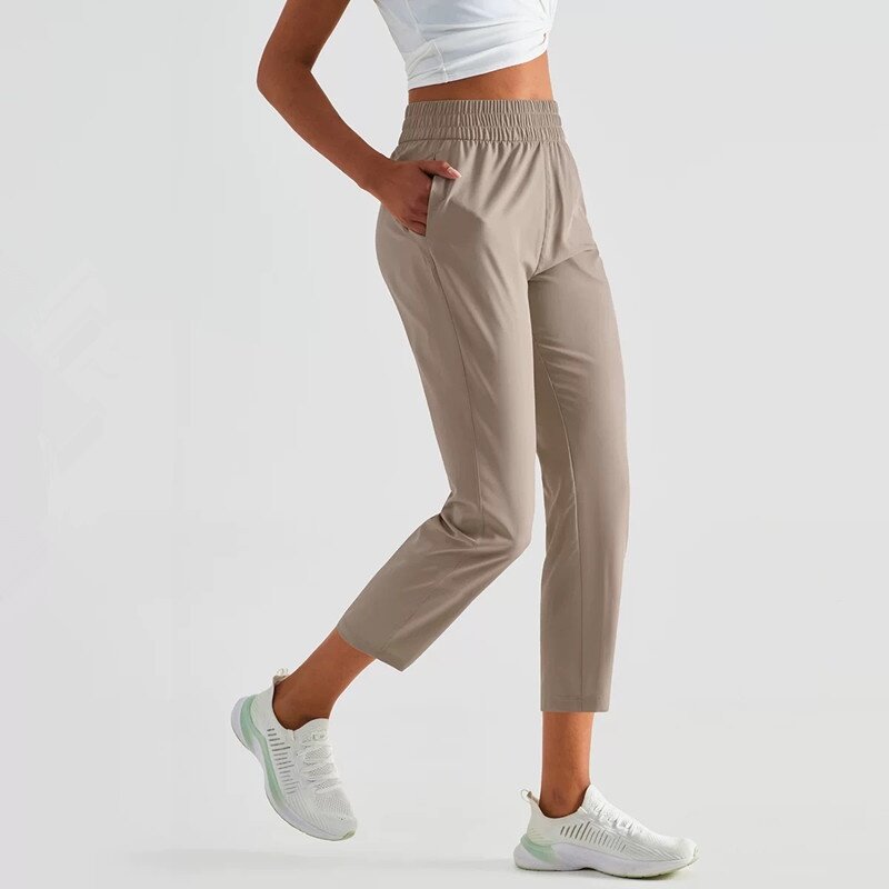 HOPPE FUMENG Loose style 8/9 causal sport running pants for women activewear