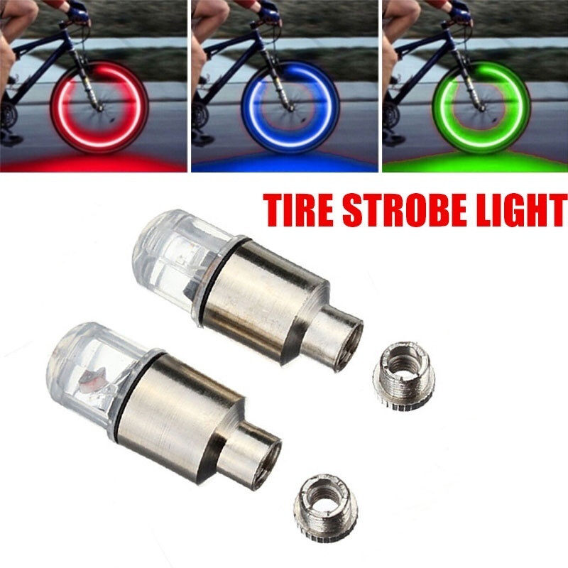 【AtotheR】 2 Chiếc Đèn LED Gắn Lốp Xe Đạp Đèn Trang Trí Thanh Đèn Dạ Quang Phụ Kiện Đèn Đêm Van Phát Sáng Xe Hơi Ngoài Trời Đèn Nhiều Màu