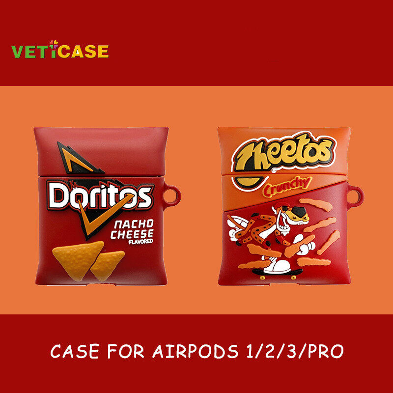 Hộp Đựng Khoai Tây Chiên VETICASE Cheetos Hộp Đựng Tai Nghe Khoai Tây Chiên Doritos Cho Apple AirPods Pro AirPods 1 2 3 Vỏ Bọc Mềm Bằng Silicon Hộp Đựng Tai Nghe Phụ Kiện Bảo Vệ AirPod Màu Đỏ