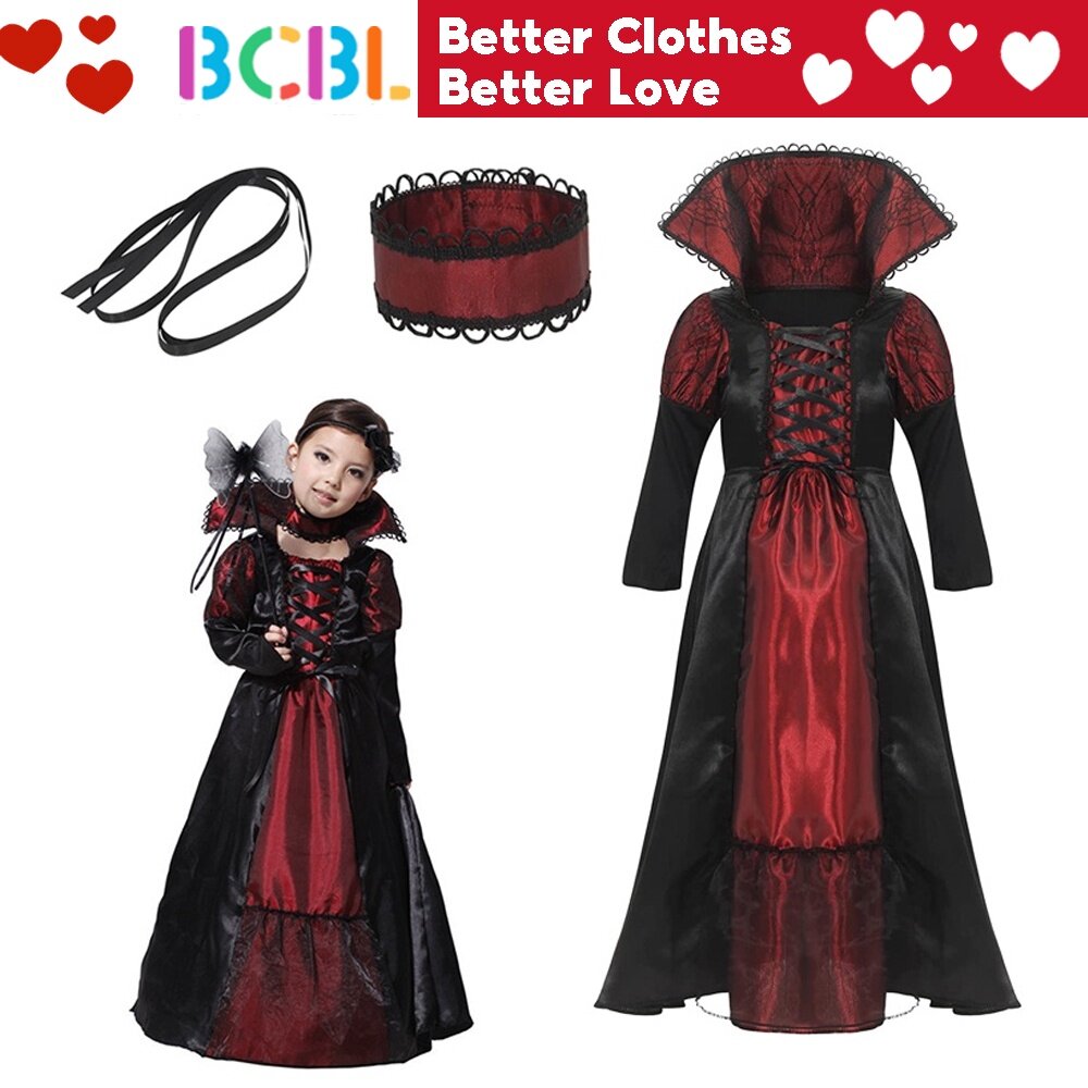 Haloween Costume for Kids Vampire Halloween Costume for Girls Black Queen